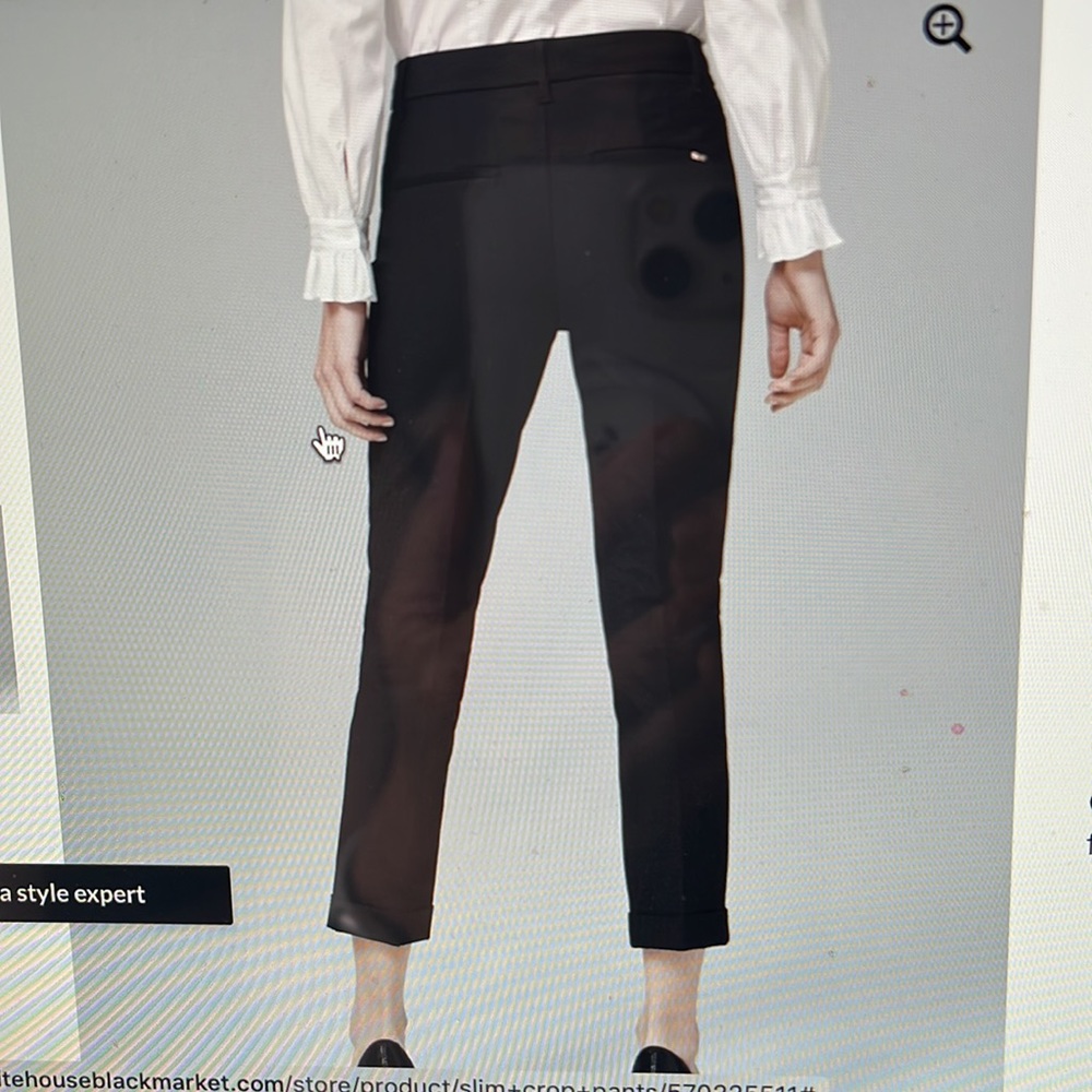 NWOT! WHBM Girlfriend Crop pants Black Size 00